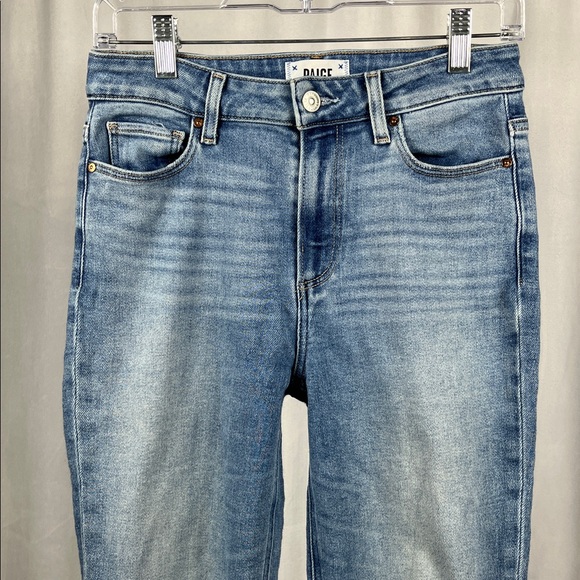 Paige Cindy Straight Jeans in Mel Destroyed Hem Denim. - Picture 5 of 12